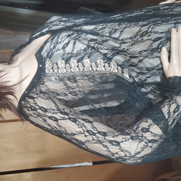 Lace top long sleeve, black - Gimmicks, XL - Picture 8 of 10
